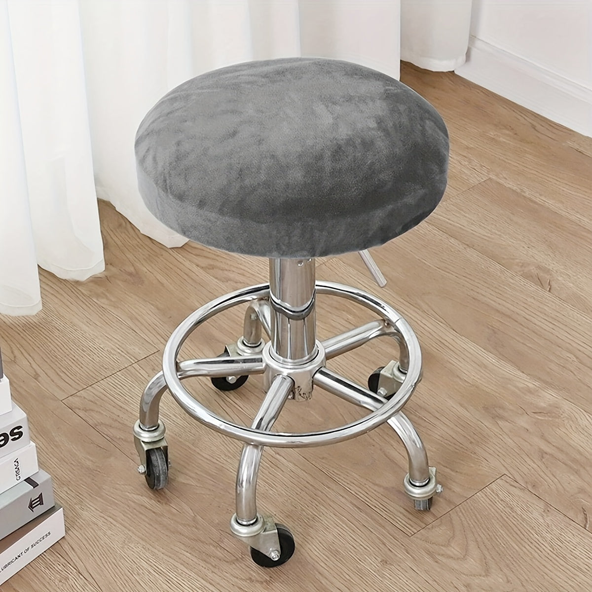 Velvet Stretch Stool Cover for Home and Office Decor in Multiple Colors