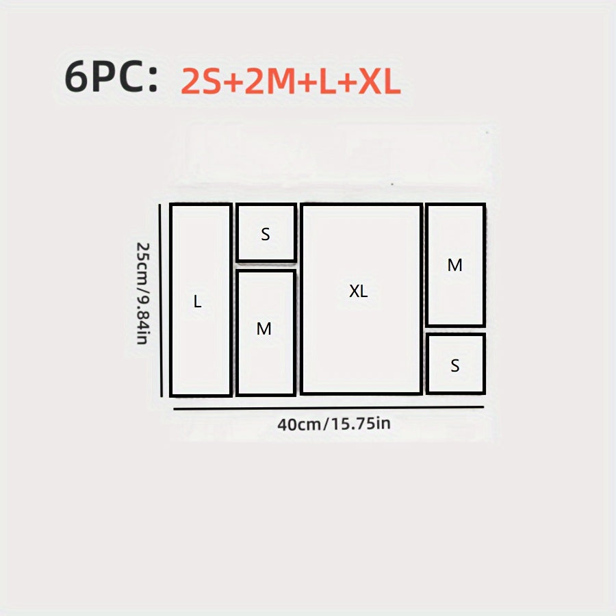 Acrylic Drawer Organizer Set 3 or 6 Pieces Transparent Cosmetic and Skincare Storage