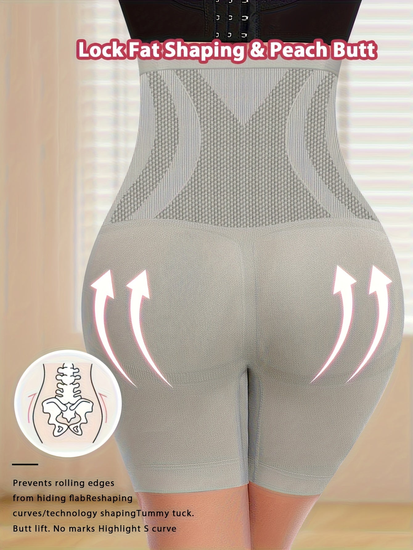 Women's Seamless Nylon High-Waist Shorts Tummy Control Butt Lifting Shapewear