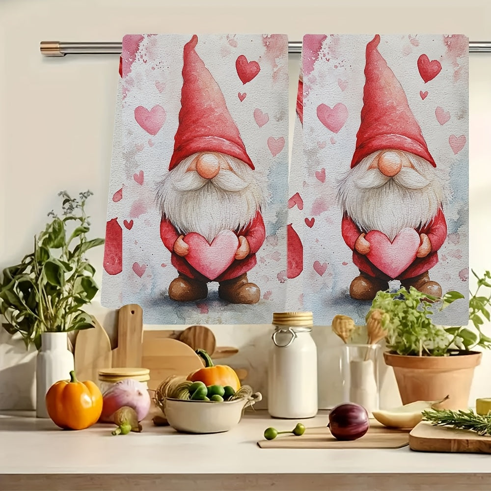 Valentine's Day Gnome oshxona sochiqlari to'plami 2, 40x60cm, singdiruvchi, qirg'oq uslubi