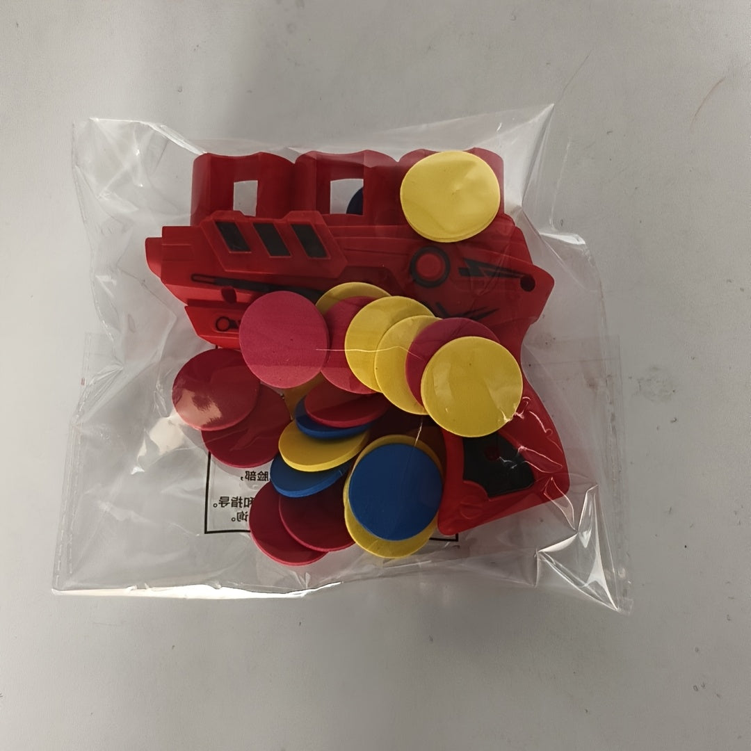 Foam Disk Launcher Toy for Kids Ages 3+ Indoor Outdoor Play Plastic Multicolor