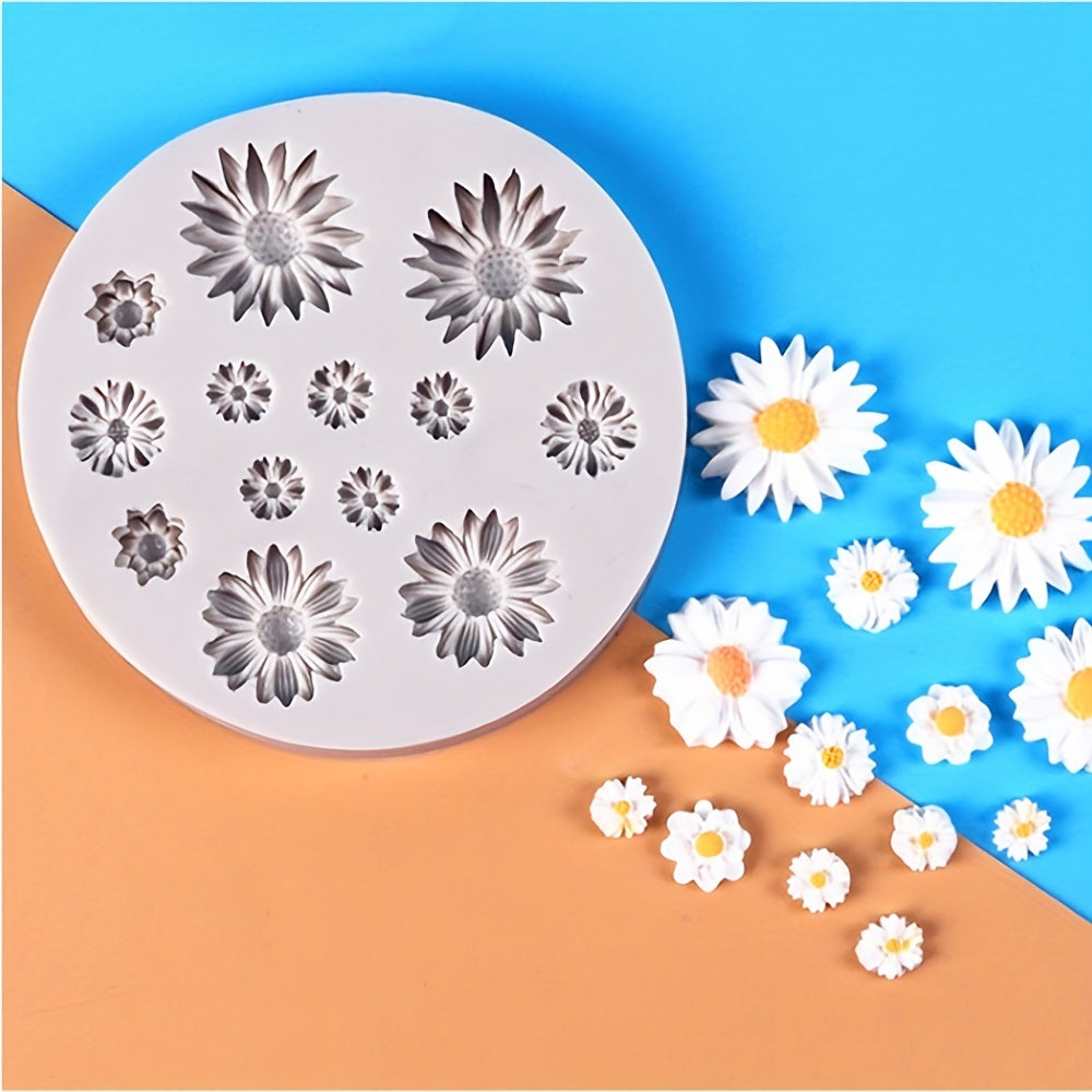 Mini Daisy Flower Silicone Mold for Fondant Cake Candy Chocolate Resin