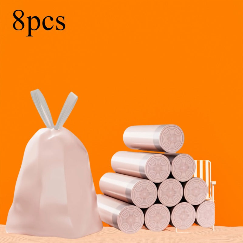 4 yoki 8 ta Extra Thick Pink Drawstring Trash Bags, jami 400 yoki 800 sumka. Teshilishga chidamli plastikdan tayyorlangan, bu axlat sumkalari oshxonada, yotoqxona, yashash xonasi va hammomda foydalanish uchun mos keladi. Ko'p maqsadli va bir martalik, bu