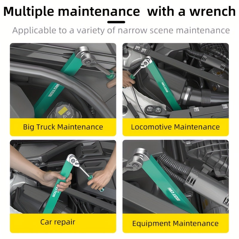 39cm Multi-Functional Extension Wrench with Ratchet Conversion and Quick Release Socket for Car Maintenance