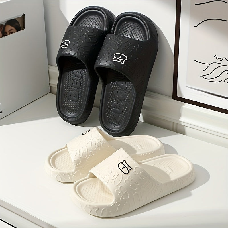 Women's Summer Bear Print Indoor Soft Sole Slippers Home Casual Slides
