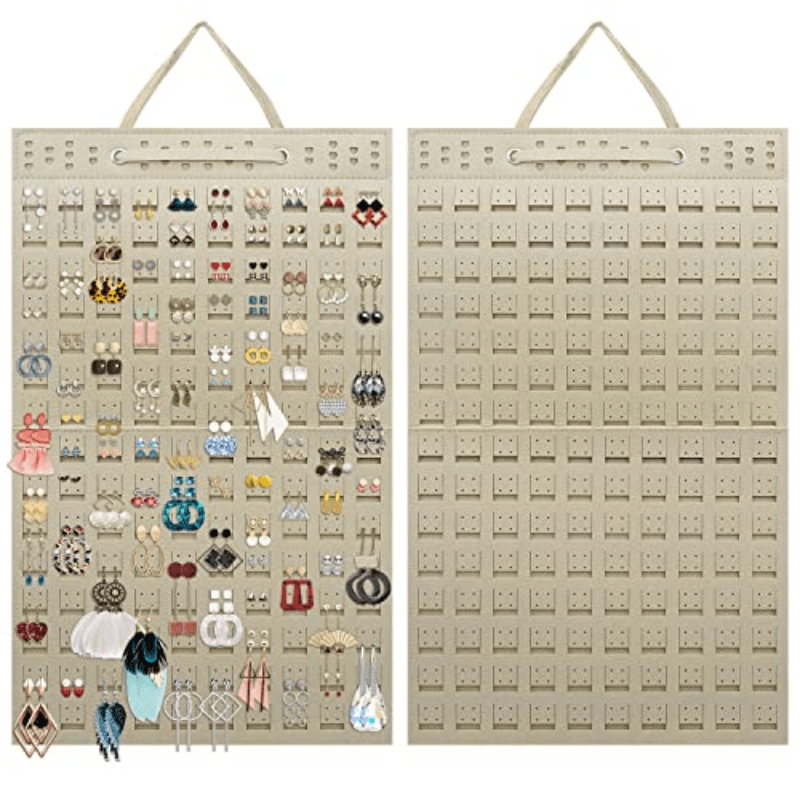 Large Capacity Hanging Earring Organizer for Women and Girls Holds 300 Pairs Black