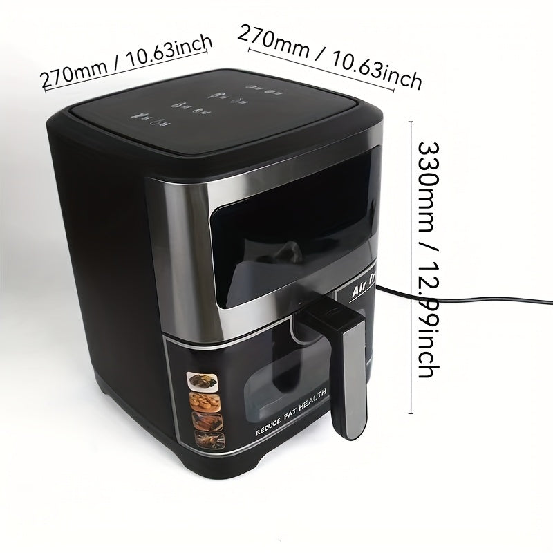 Freidora de aire de estándar europeo de 12L con cesta lavable, ventana transparente y 10 programas preestablecidos