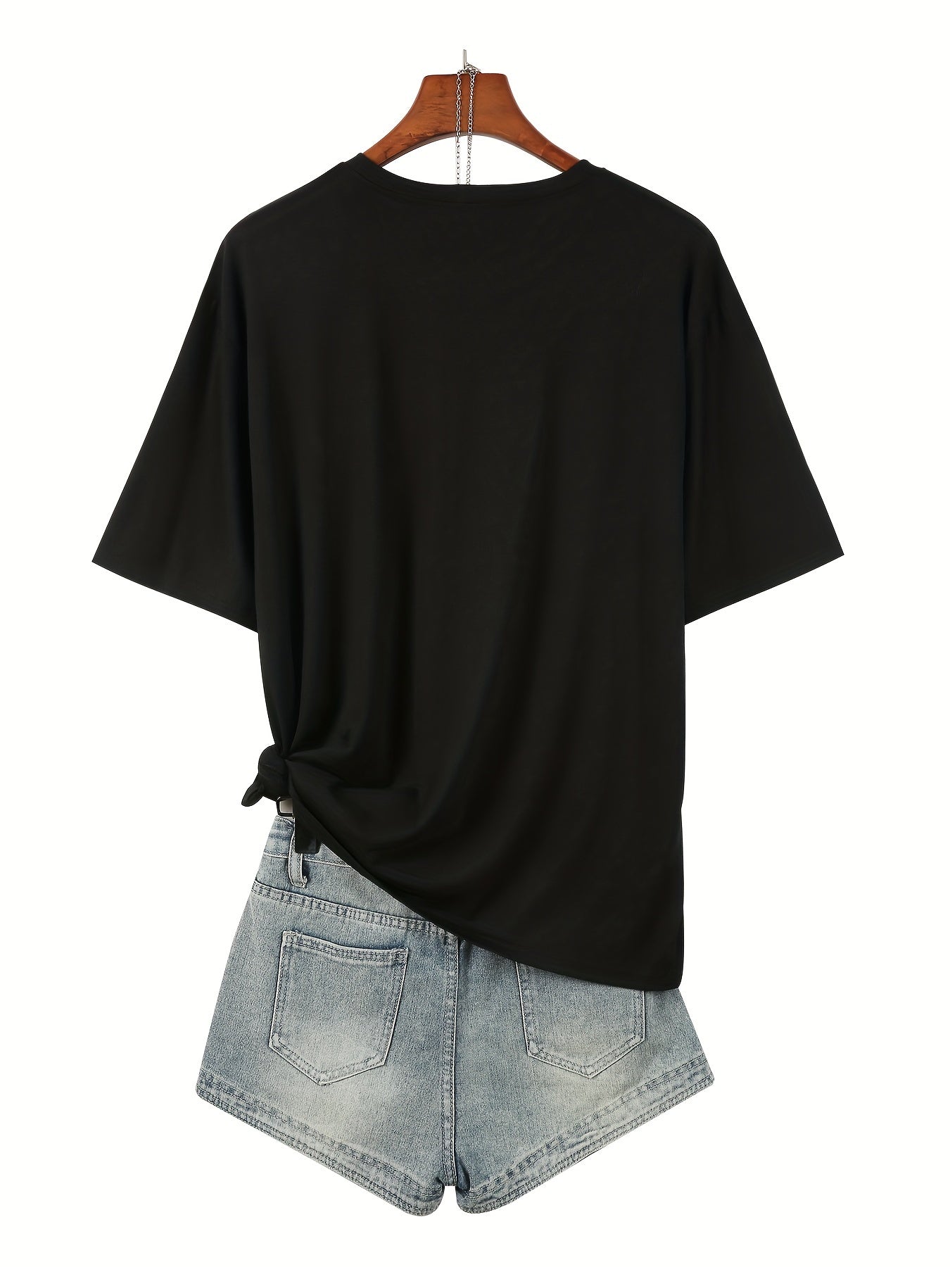 Women's Plus Size Letter Print T-Shirt Short Sleeve Casual Top