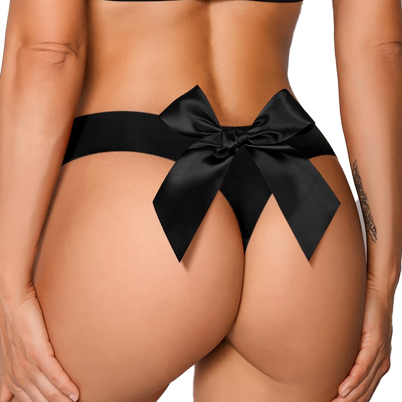 Women's Black Low Waist Thongs Lingerie Underwear