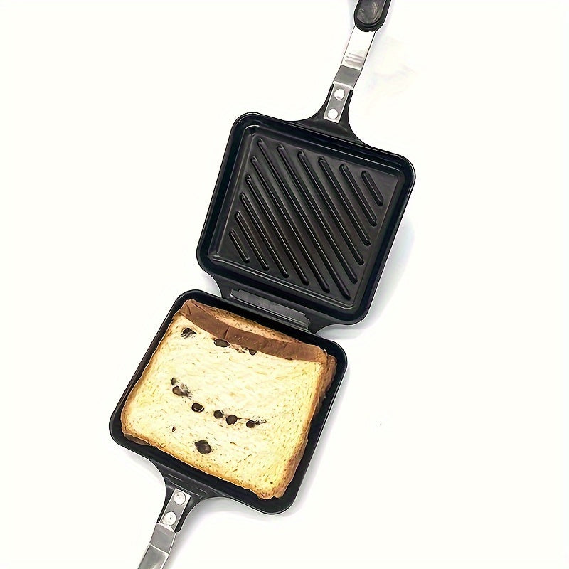 Non-Stick Double-Sided Cast Iron Grill Pan Induction Compatible Stovetop Sandwich Maker