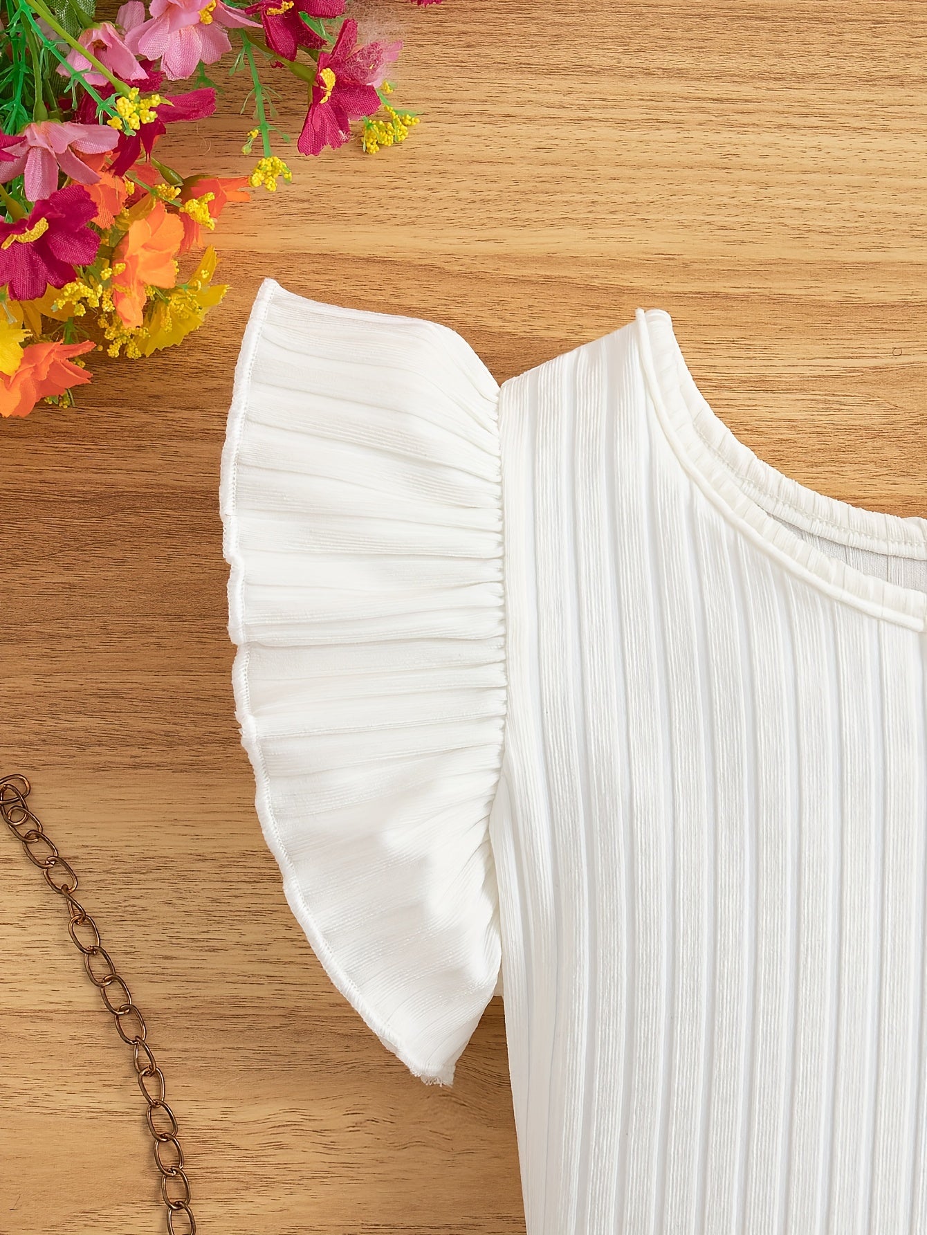 Girls Summer Outfit Set with Top and Shorts Bow Belt Solid Color Sleeveless Casual