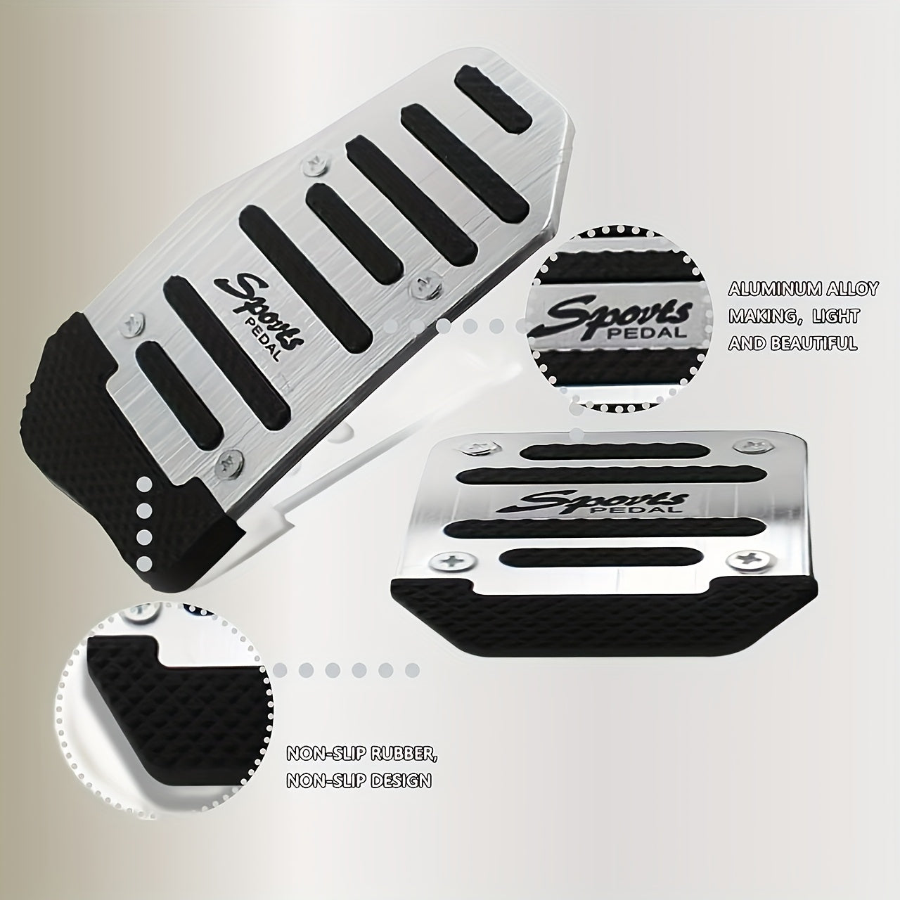 Juego de 2 piezas de pedal de coche de aleación antideslizante para transmisión automática, freno, acelerador y embrague