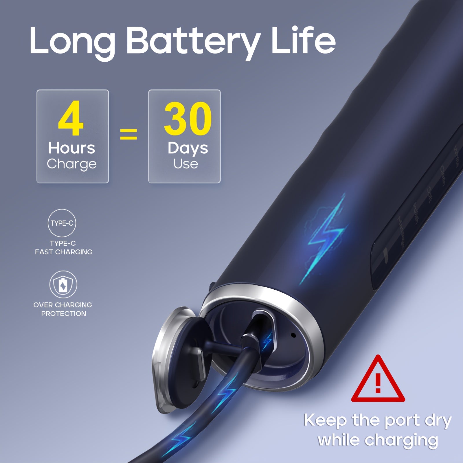 Electric Toothbrush for Adults Rotating USB Rechargeable 8 Brush Heads