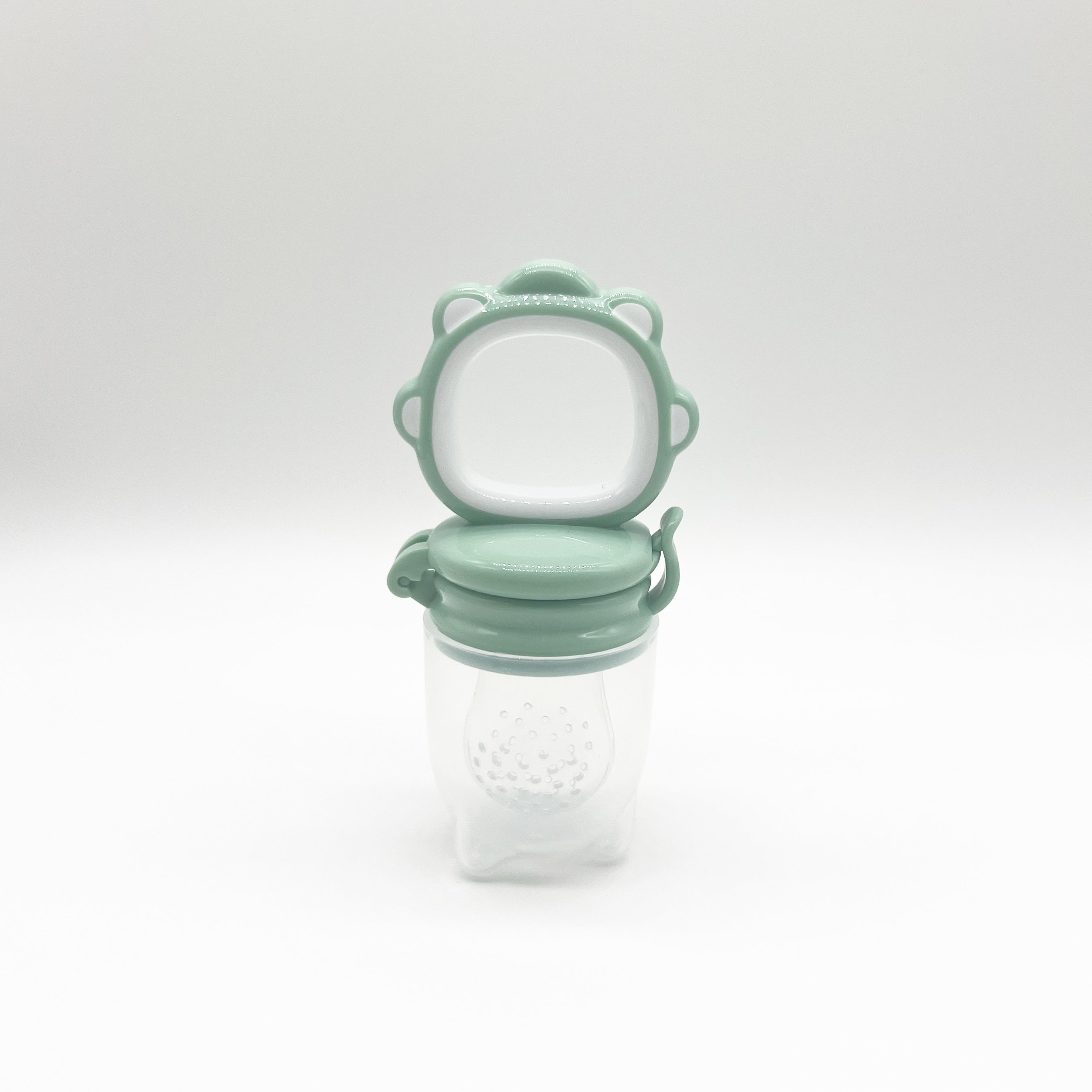 Oʻgʻilcha silikon tishlagichlar, meva va sabzavot sumkalar bilan, oq, yashil, pushti