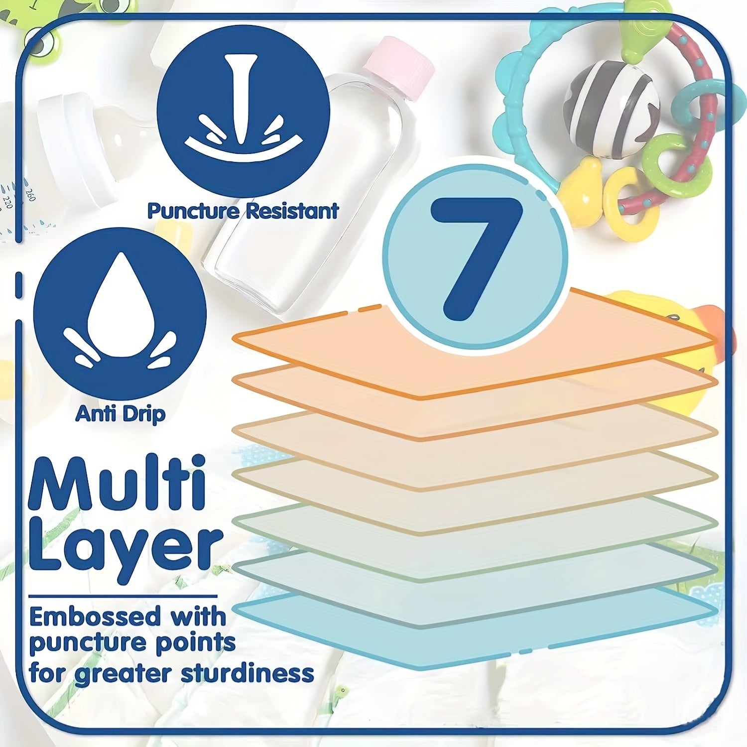 Diaper Disposal System Anti-Odor Garbage Bags 44.96cm Replacement for Baby Diaper Pail