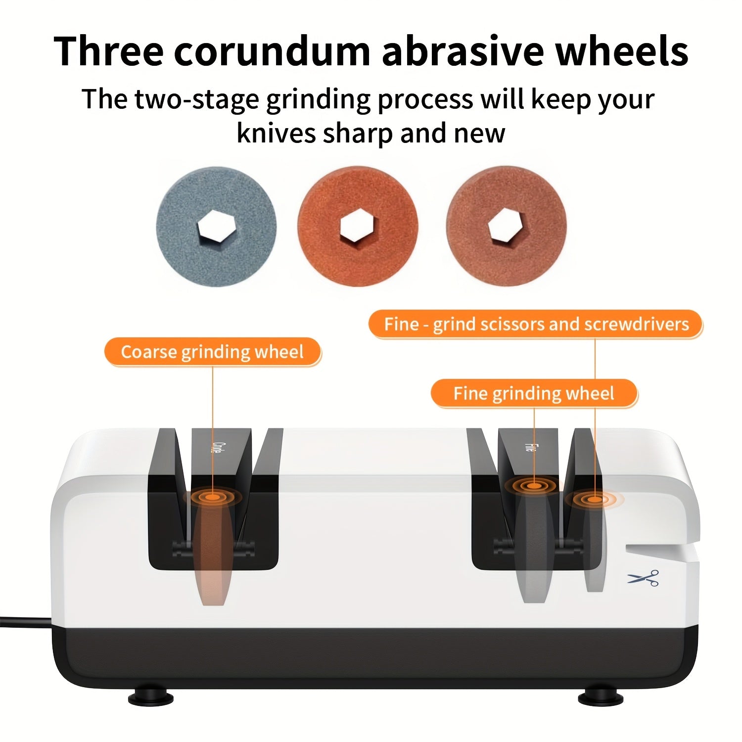 Afilador eléctrico para cuchillos de cocina, automático, potente