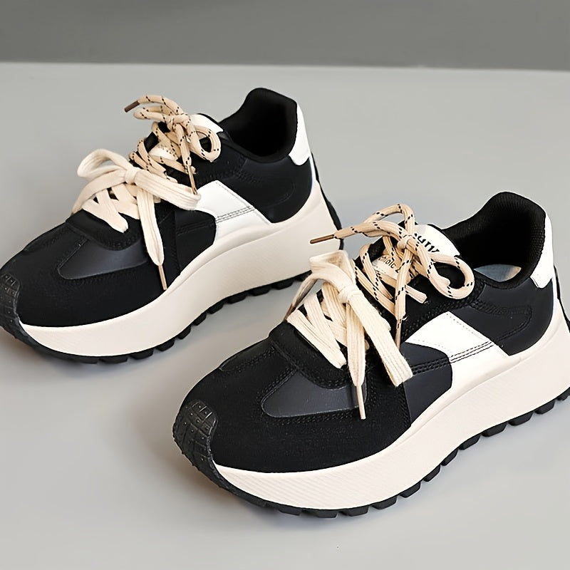 Women's Casual Sneakers with Chunky Soles and Rubber Outsole
