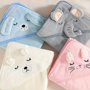 Baby Hooded Towel Soft Knit Absorbent Bath Towel for Infants 0-3 Years