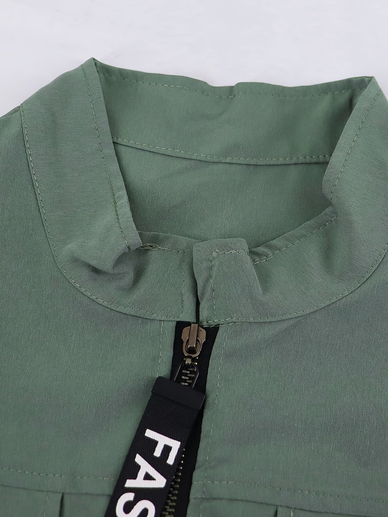 Casual Ladies Two-Piece Suit with Zipper Solid Polyester Elastane Spring Fall