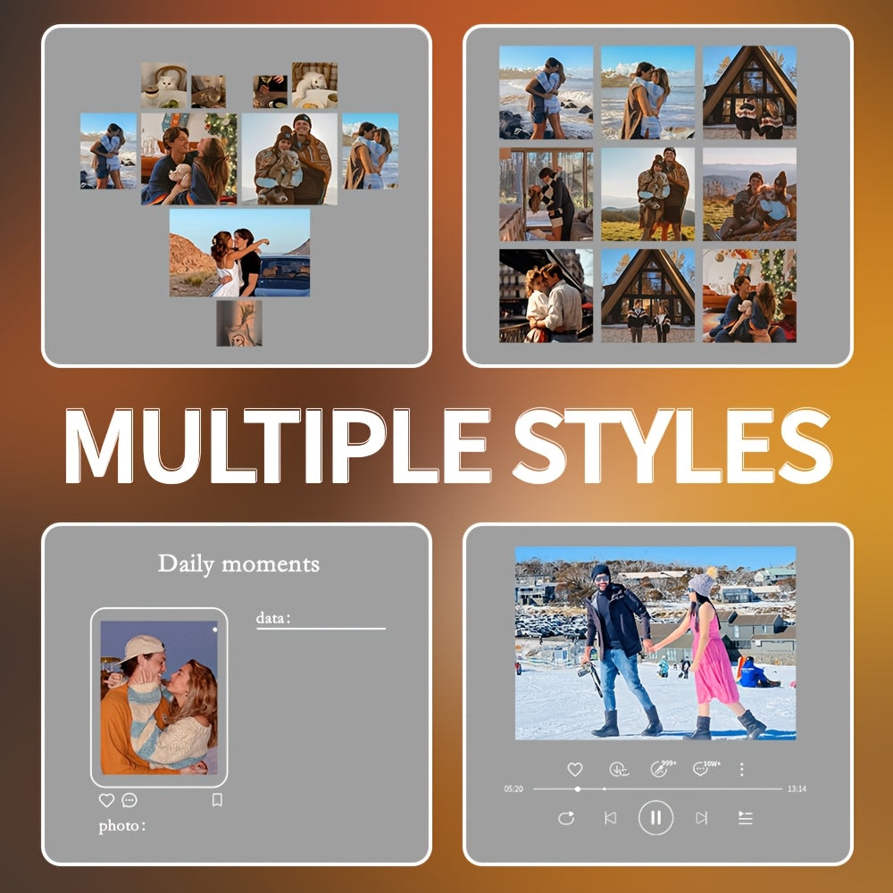 Personalized Heart Design Acrylic Photo Frame for Couples and Pets Gift