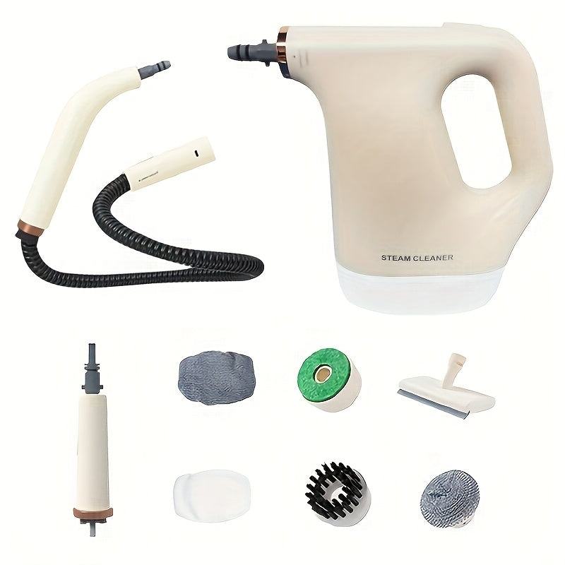 Qo'lga olinadigan bug' tozalagich, aksessuarlar bilan, ifloslik va yog'ni osonlik bilan olib tashlaydi. Yevropa standartidagi ulagich, 450ml hajm, batareya kerak emas.