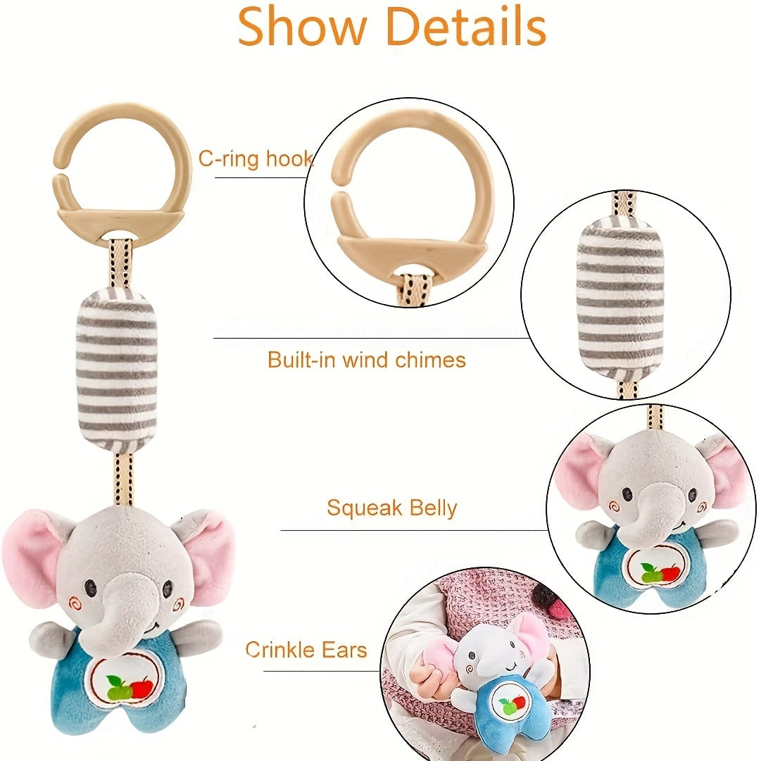Baby Toy Accessories Wind Chimes with Stroller Bed Car Seat Pendants Cartoon Animals Elephant Rabbit Deer Puppy