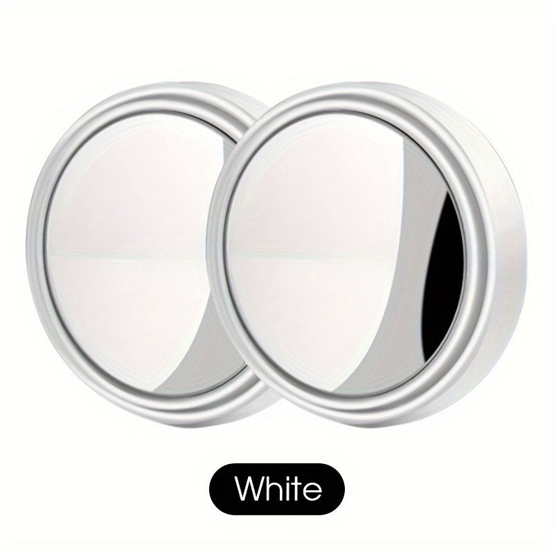 Car Auxiliary Rearview Mirror 2pcs Small Round Blind Spot 360° Reversing