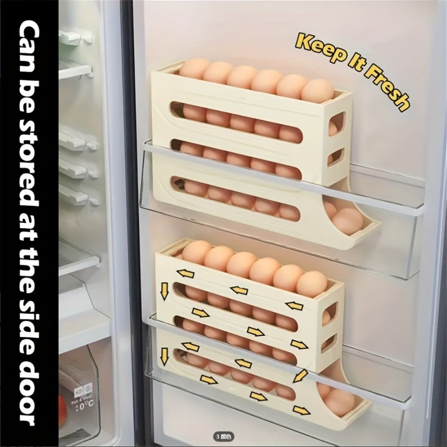 High-Capacity Food Grade Plastic Egg Storage Organizer for Refrigerator Stackable Smart Kitchen Storage