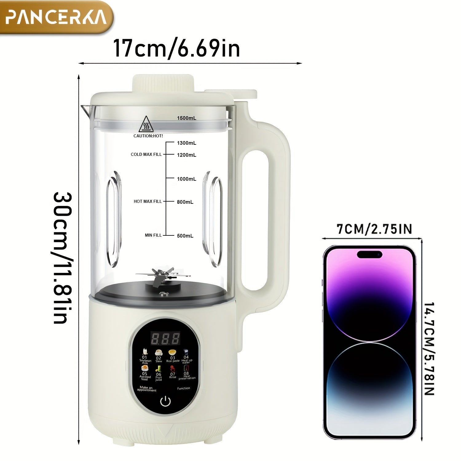1500ml Nut Milk Maker 800W High-Speed Blender for Almond Soy Oat Milk