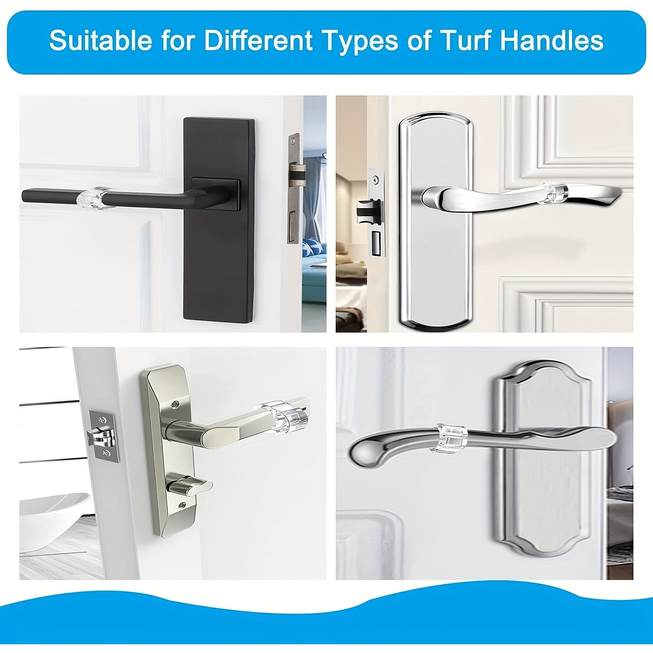 Six Circular Transparent Doorstops for Protecting Doors and Handles Silent Wall Protection