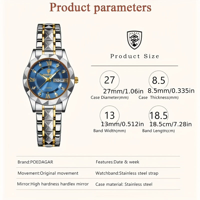 Women's Casual Luxury Quartz Watch with Leather Strap