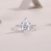Unisex Moissanite Engagement Ring Sterling Silver 18K Gold Plated Gift Box