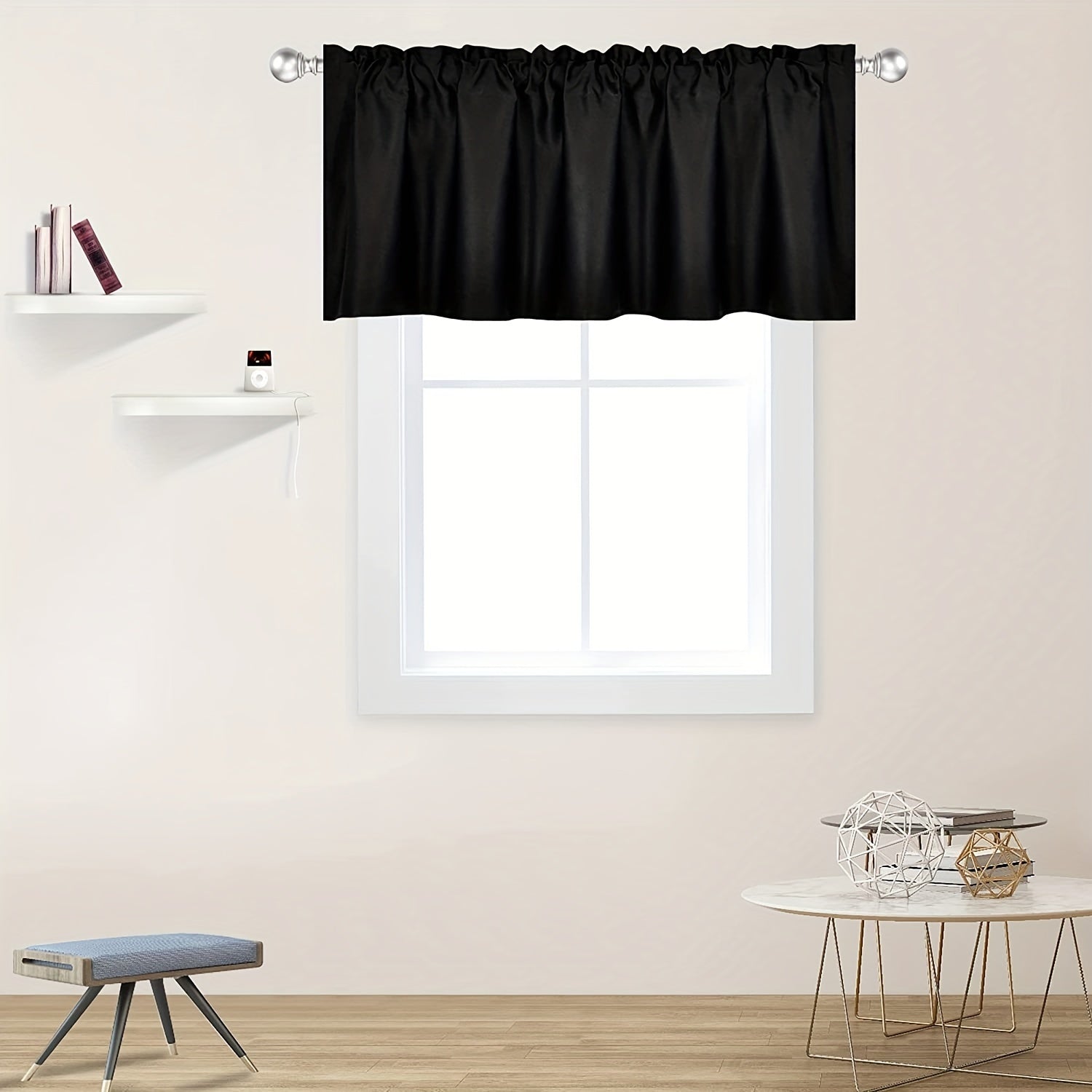 Blackout Curtain Panels for Bedroom and Living Room Black Short Rod Pocket Window Drapes