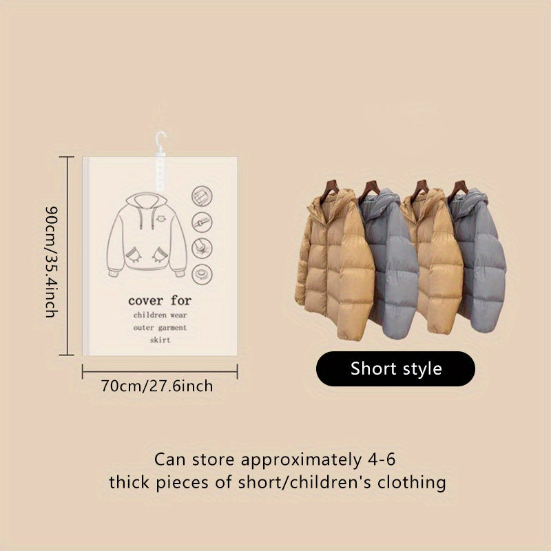 Kiyimlar uchun vakuum saqlash sumkasi, 1 ta, joyni tejovchi shkaf tashkilotchisi, kostyumlar, kurtkalar, palto uchun