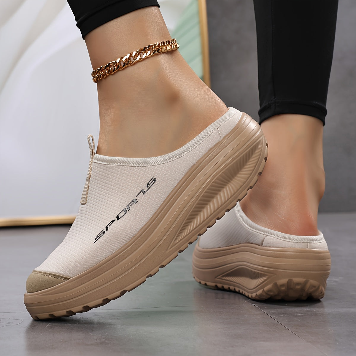 Women's White Breathable Slip-On Sneakers with Cushioned Sole