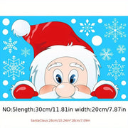 Christmas Window Clings Set with Snowflake and Santa Designs for Holiday Decor