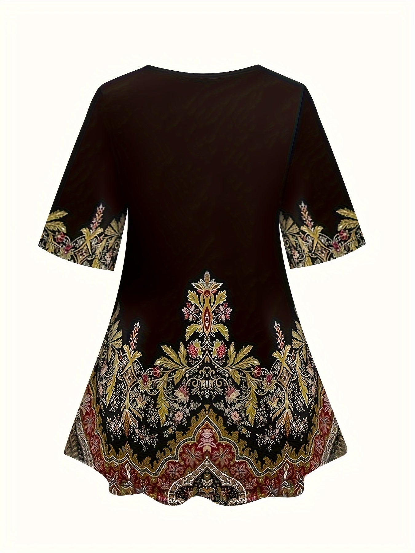 Katta o'lchamdagi ayollar uchun grafik printli ikki qismli to'plam, krujka yoqasi t-shirt va shimlar to'plami.