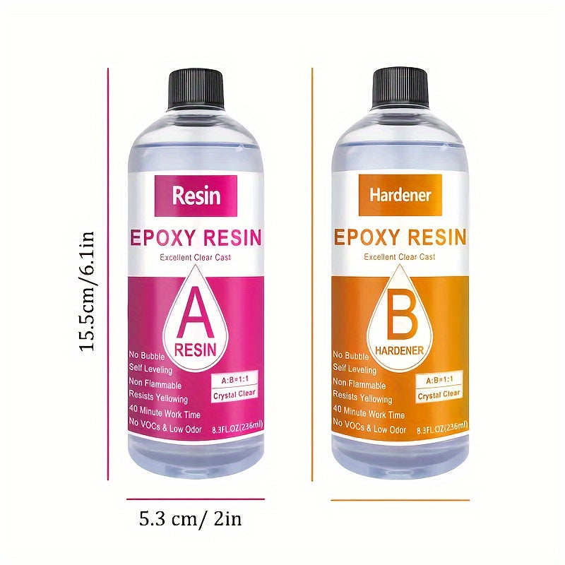 Beginner Epoxy Resin Kit with 512ml Clear Casting Resin and Colorful Glitter