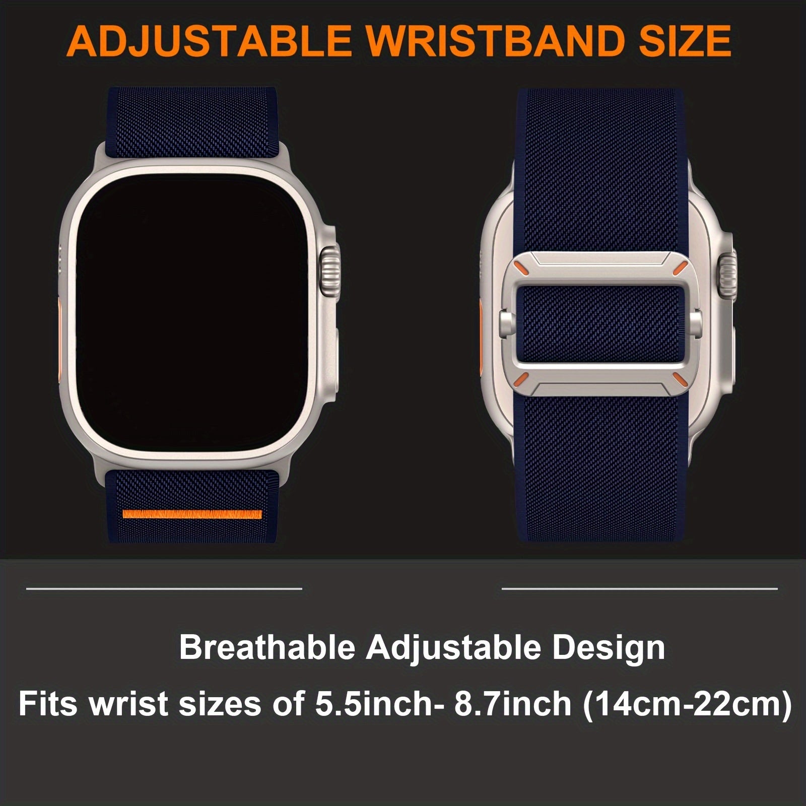 Stretchy Nylon Sport Band for Apple Watch Ultra Series 42mm 49mm Men Women