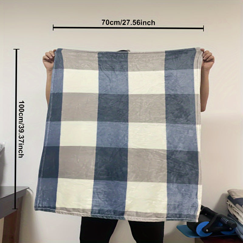 Голубое и белое полосатое одеяло из кораллового флиса с оленями, мягкое и уютное плюшевое для детей и взрослых