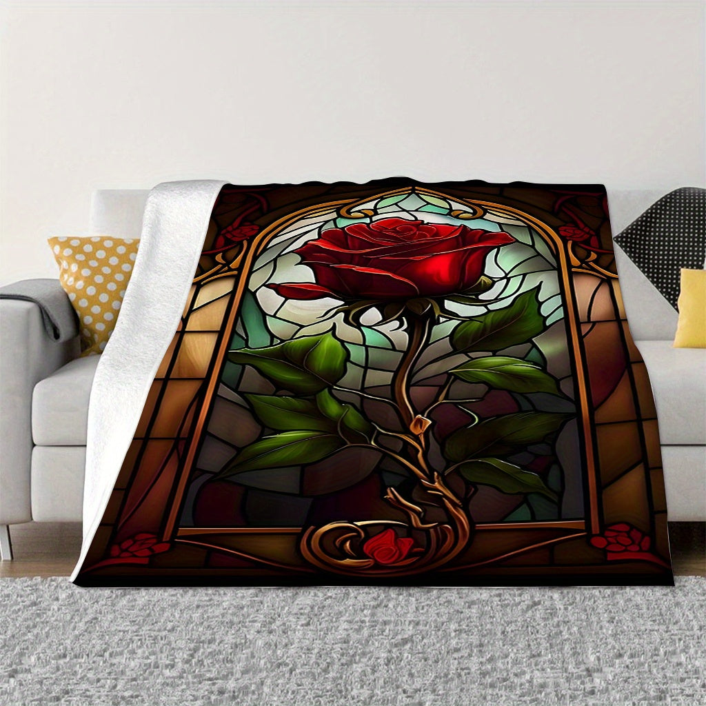 Red Flannel Fleece Throw Blanket for Sofa Bed Couch All-Season Warm Gift