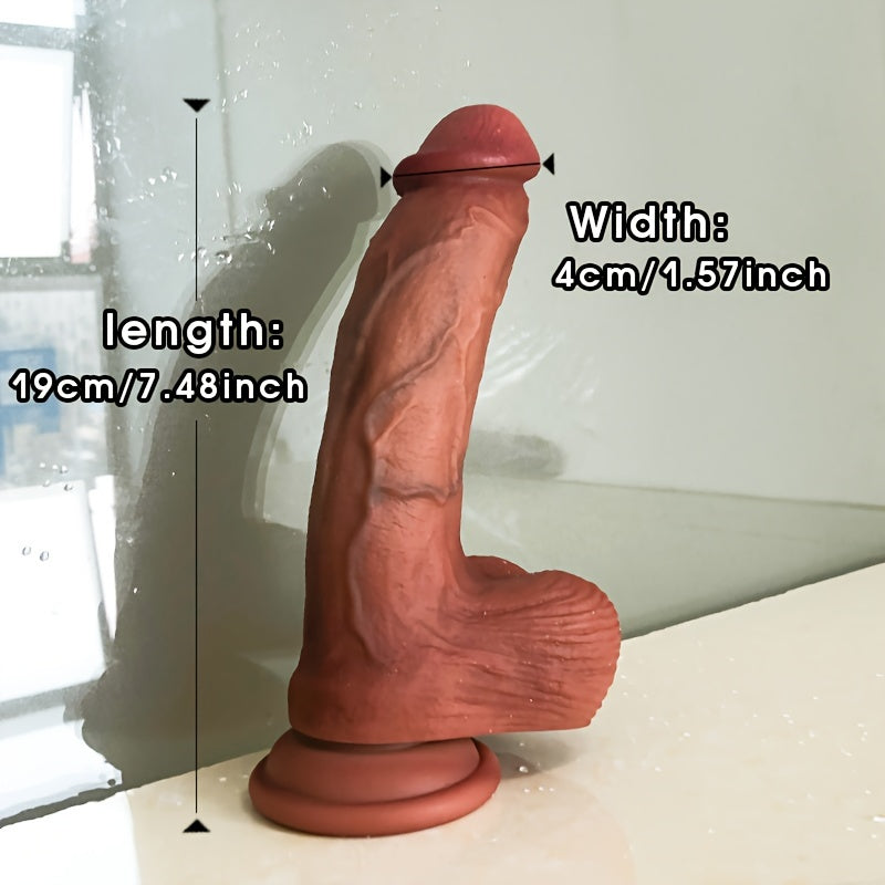 Унисекс мягкий силиконовый реалистичный дилдо для вагинальной и анальной стимуляции