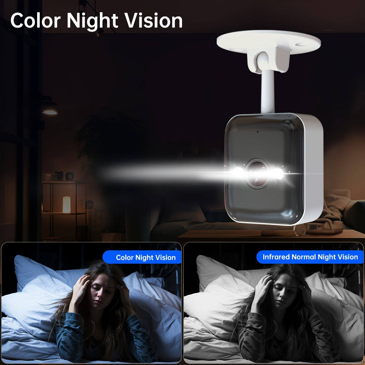1080P Full HD Wireless Security Camera with Night Vision Two-Way Audio for Home Safety