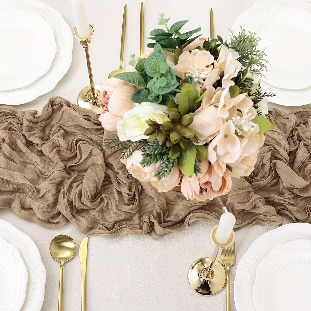 Bohemian Polyester Table Runner for Weddings, Showers, Christmas Dinners