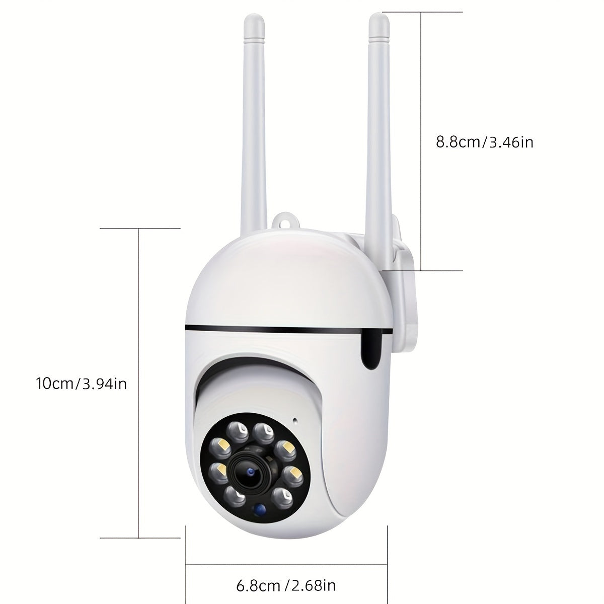 Indoor Outdoor Wi-Fi Smart Security Camera with Night Vision PTZ Intercom Alarm