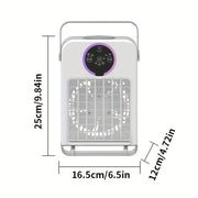 Portable Air Cooler with 700ml Water Tank Remote Control Misting Fan with Colorful Ambient Lights