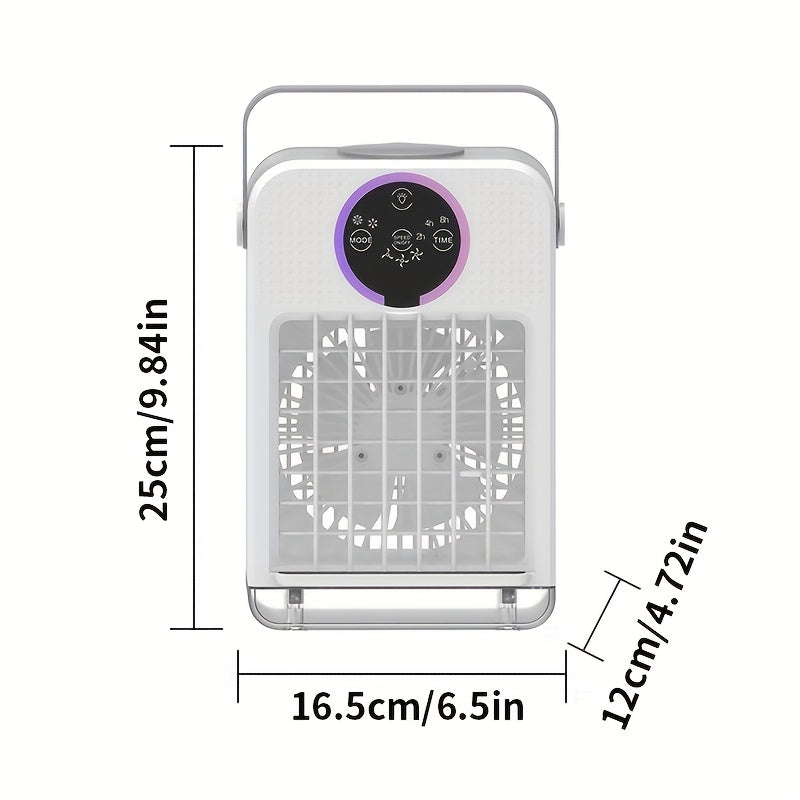 Portable Air Cooler with 700ml Water Tank Remote Control Misting Fan with Colorful Ambient Lights