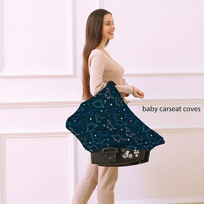 Dinosaur Themed Multi-Use Stretchy Cover for Breastfeeding and Grocery Trolleys