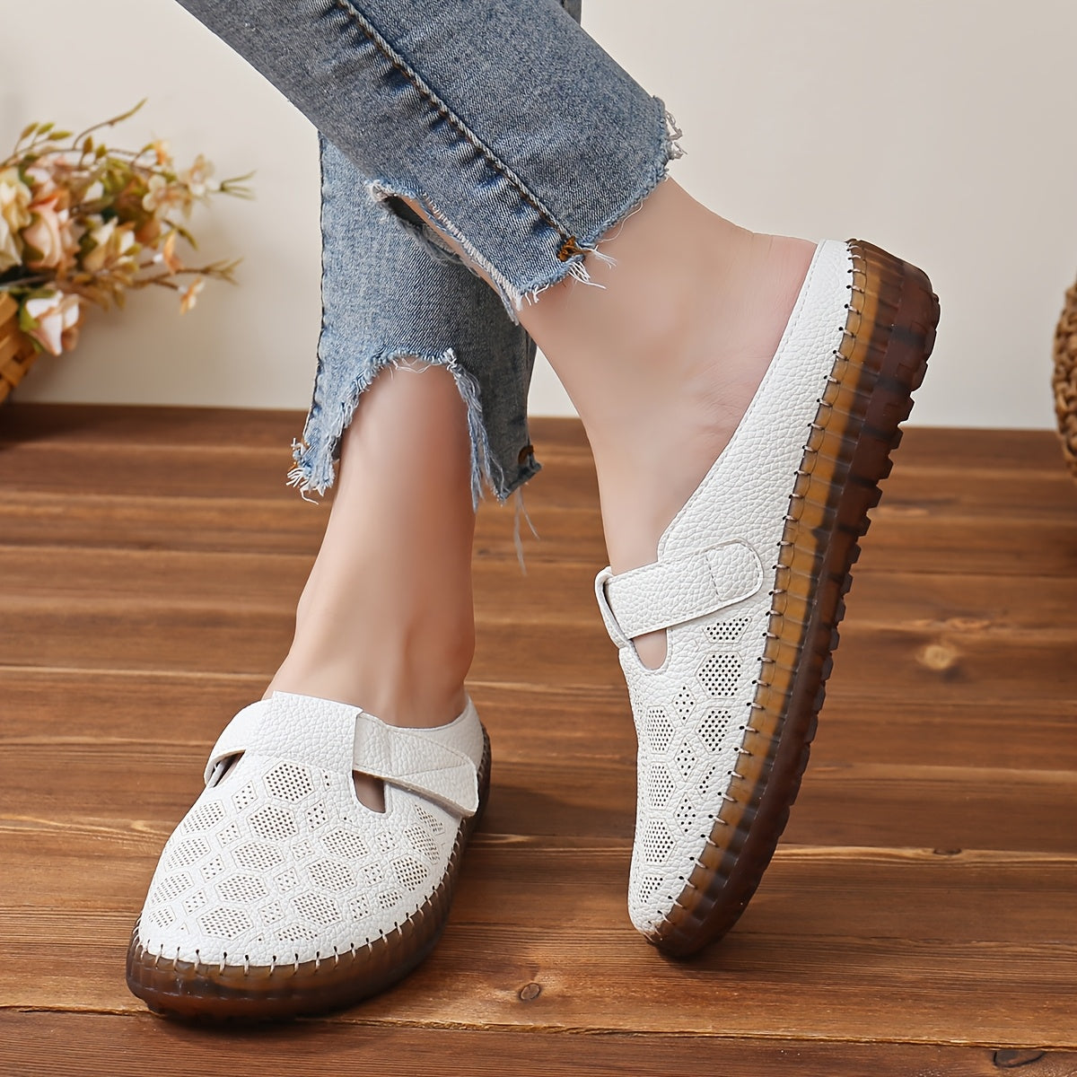 Women's Handmade Adjustable Soft Sole Slip-On Shoes Non-Slip Durable