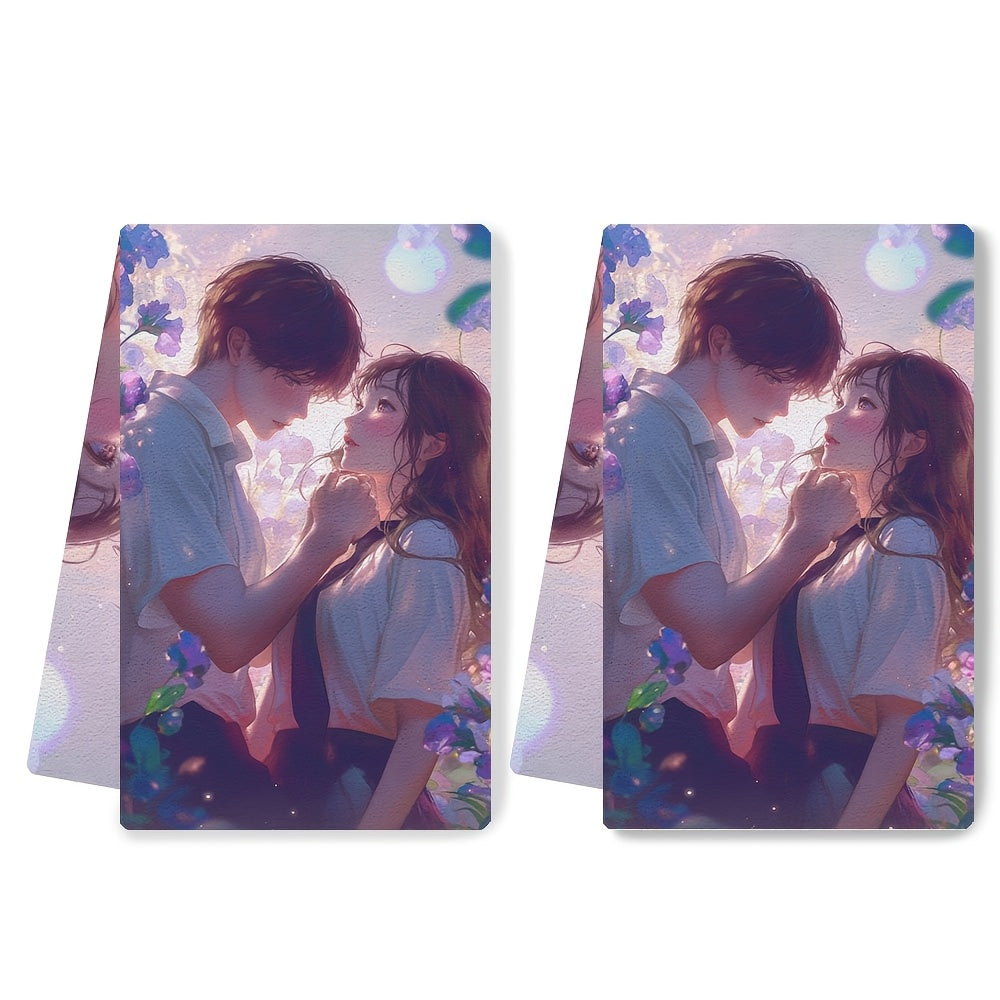 Set of 2 Ultra Soft Kitchen Towels 16x24 Inches Highly Absorbent Dish Hand Towels